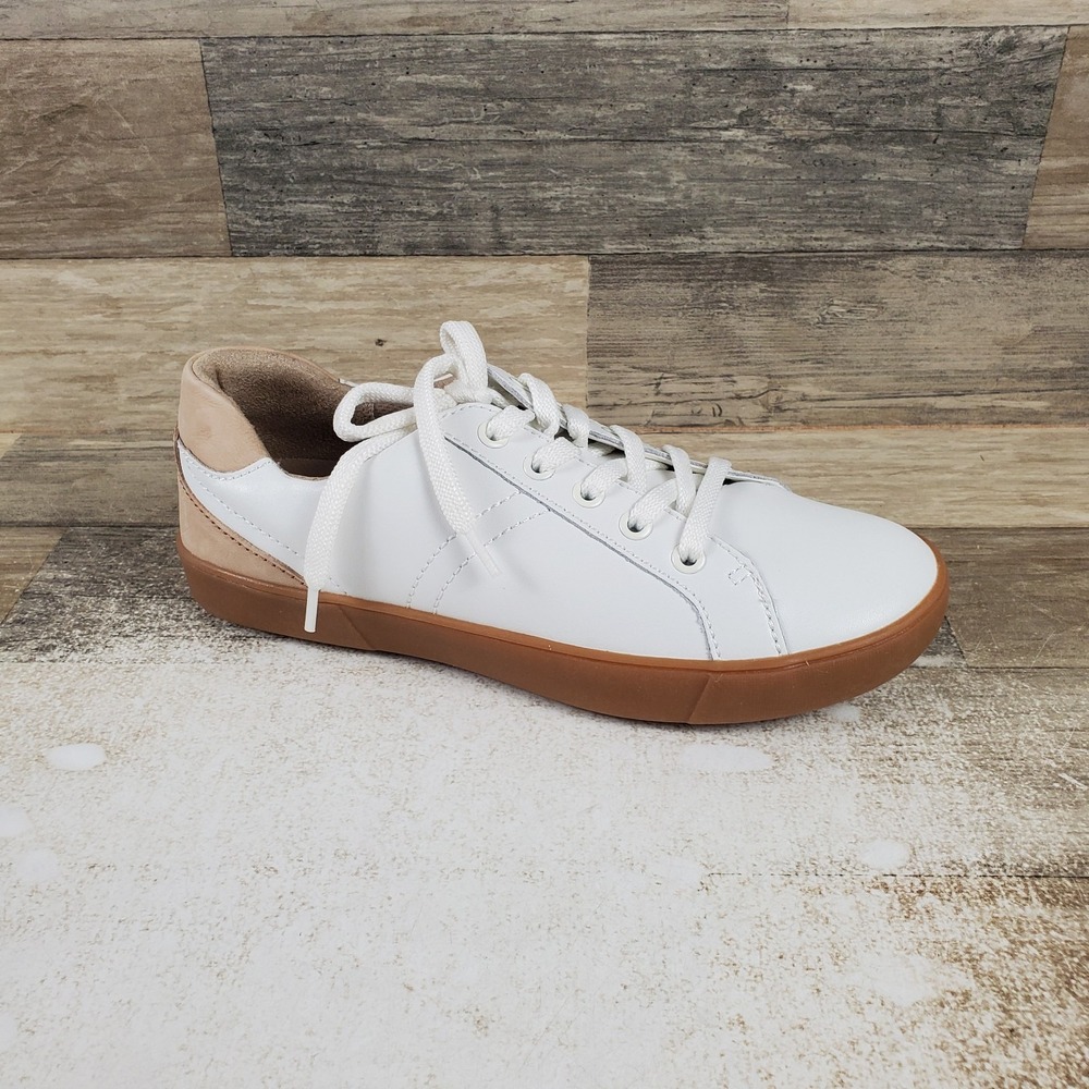 Naturalizer Morrison Womens Shoes Sz 7.5 W White Coastal Tan Leather Sneakers